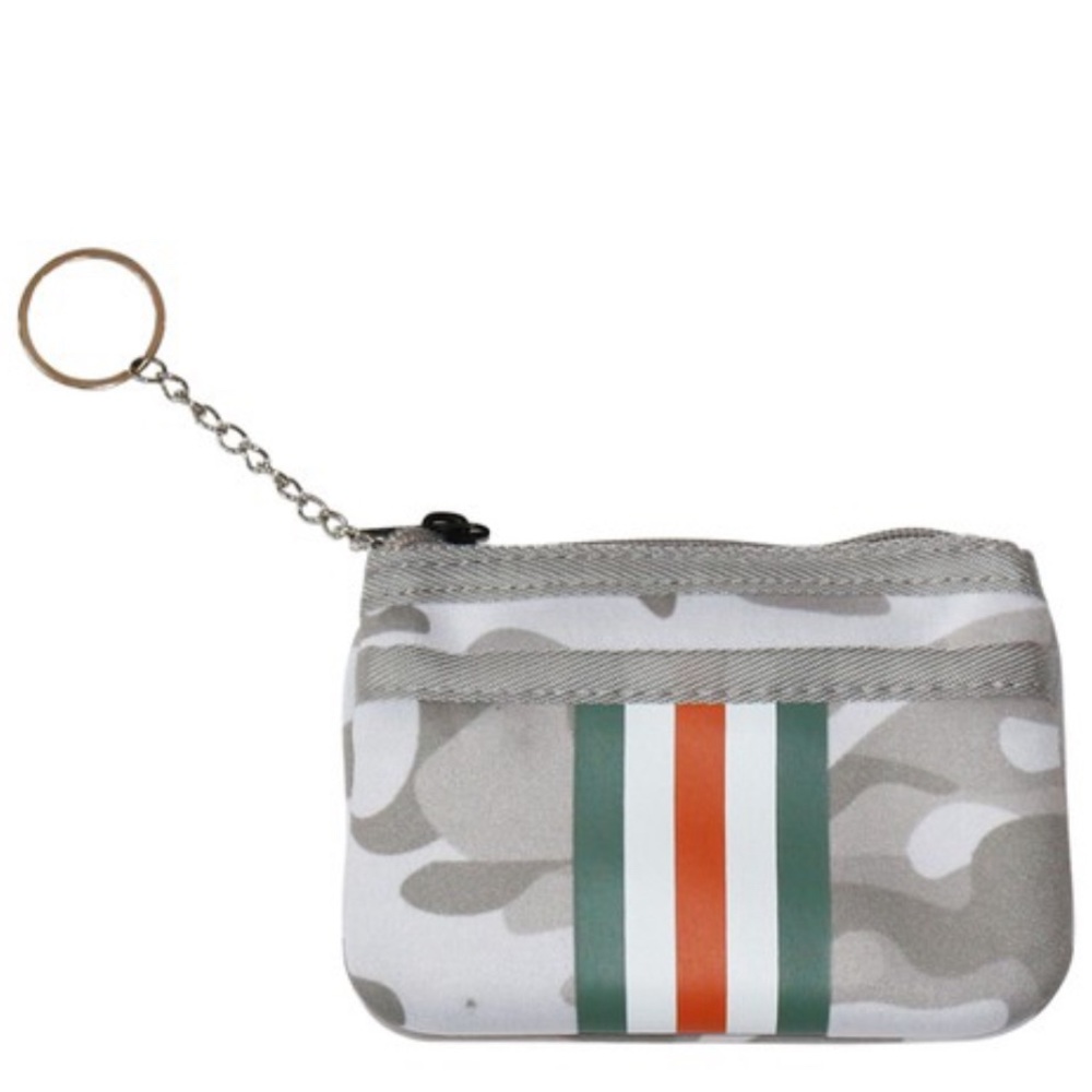 Lemonbella Lexi Keychain Neoprene Wallet in Champagne Camo